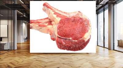 Raw meat beef isolated on white Wall mural