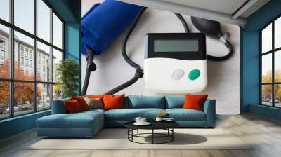 Apparatus for measuring arterial pressure. Wall mural