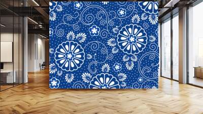 japanese blue pattern Wall mural