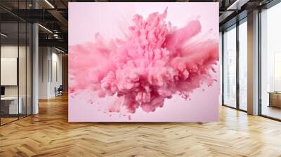 Colorful pastel pink paint smoke explosion Wall mural