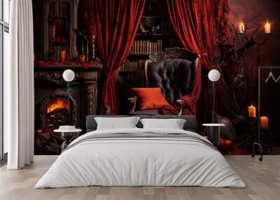 Halloween dark gothic vampire’s living room Wall mural