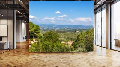 San Gimignano, Italy. The picturesque surroundings of the town Wall mural