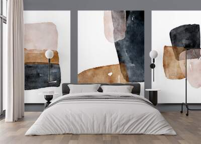 Scandinavian watercolor abstract wall art poster. Wall mural