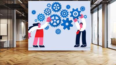 Teamwork, business work collaboration concept Wall mural