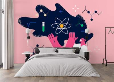 Woman scientist and research concept Wall mural