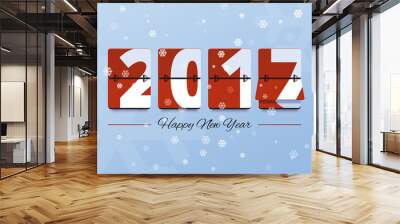 55084 Happy New Year 2017 scoreboard Wall mural