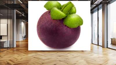 Fresh mangosteen on white background Wall mural