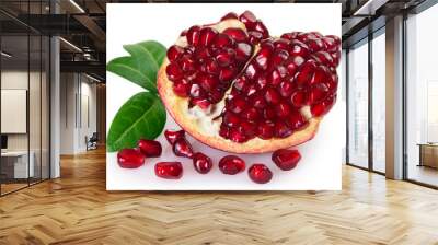 Fresh pomegranate on white background Wall mural