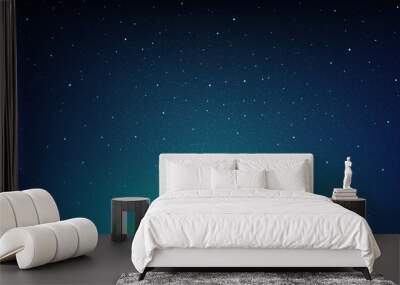 Night shining starry sky, blue space background with stars, cosmos Wall mural