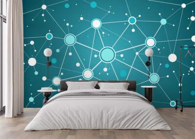 Social media network abstract background Wall mural