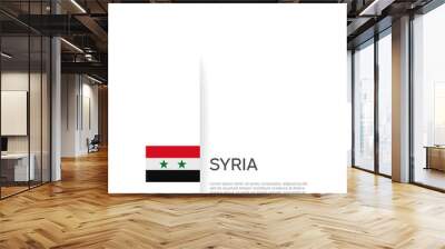 Syria flag background. State patriotic syrian banner, cover. Document template with syria flag on white background. National poster. Business booklet. Vector illustration, simple design Wall mural