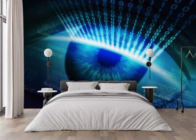 The scanning system of the retina, biometric security devices, access Wall mural