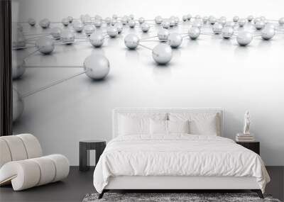 3d render of abstract network on white background Wall mural