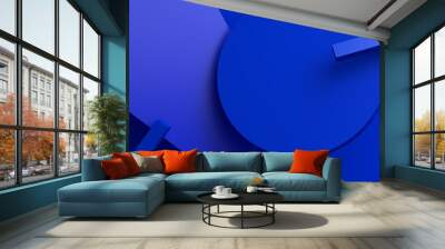 Abstract 3d render, background with geometric shapes, modern graphic design Wall mural