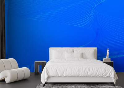 Abstract 3d render, blue background design, modern illustration Wall mural