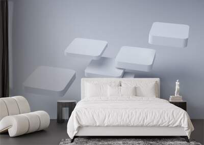 Abstract 3d render, modern geometric background, graphic design Wall mural