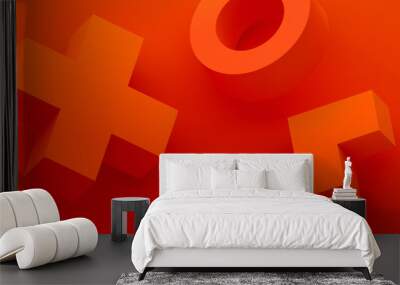 Abstract 3d render, modern geometric background, graphic design Wall mural