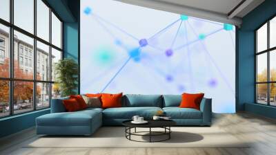 Abstract 3d render, network concept, background design Wall mural