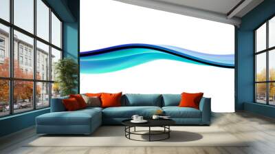 Abstract 3d rendering, liquid surface, wavy line, modern background design Wall mural