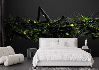 Abstract 3D Rendering of Chaotic Structure. Wall mural