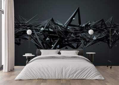 abstract 3d rendering of chaotic structure. Wall mural