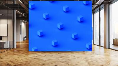 Abstract 3d rendering of geometric shapes. Computer generated minimalistic background with cubes. Modern design for poster, cover, branding, banner, placard Wall mural