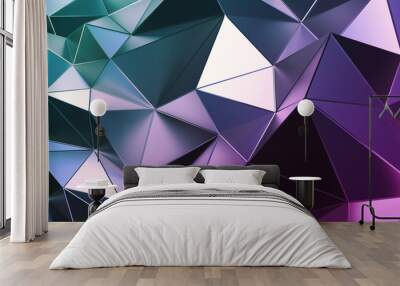 Abstract 3d rendering of triangulated surface. Modern background. Futuristic polygonal shape. Low poly minimalistic design for poster, cover, branding, banner, placard. Wall mural