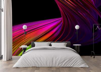 Abstract 3d rendering of twisted lines. Modern background design, illustration of a futuristic shape Wall mural