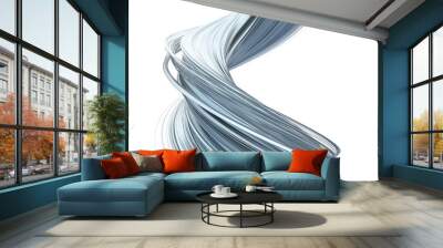 Abstract 3d rendering of twisted lines. Modern background design, illustration of a futuristic shape Wall mural