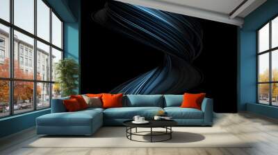 Abstract 3d rendering of twisted lines. Modern background design, illustration of a futuristic shape Wall mural