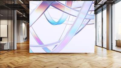 Abstract background with rounded lines, 3d render Wall mural