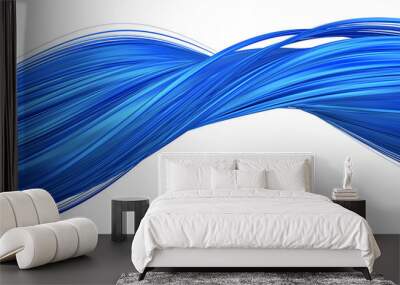 Abstract blue lines, 3d render Wall mural