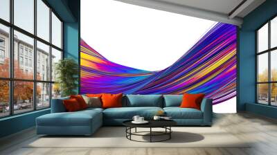 Abstract colorful lines, 3d render Wall mural