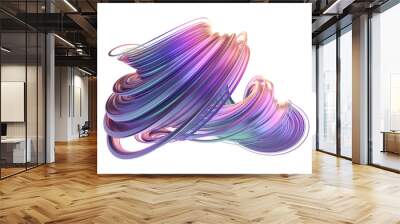 Abstract colorful shape, 3d render Wall mural