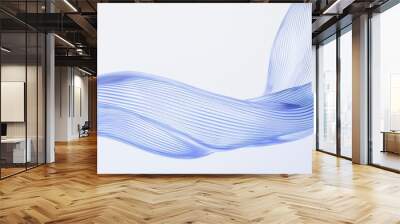 Abstract curved lines, light background design, 3d render Wall mural