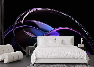 Abstract futuristic shape, 3d render Wall mural