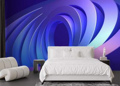 Abstract futuristic shapes, 3d render Wall mural