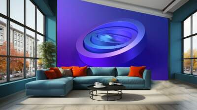 Abstract futuristic shapes, 3d render Wall mural