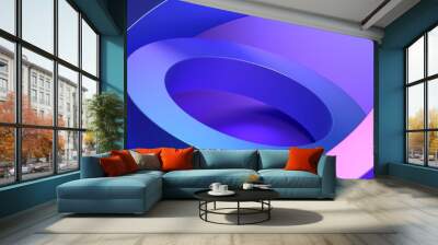 Abstract futuristic shapes, 3d render Wall mural