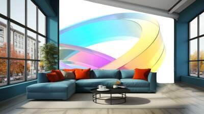 Abstract glass shape, 3d render Wall mural