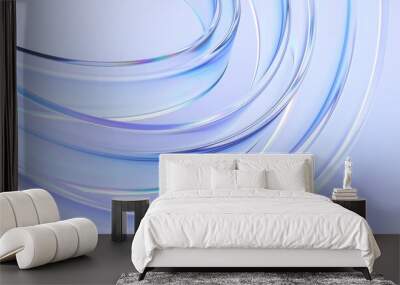 Abstract glass shape with colorful refraction effect, 3d render Wall mural