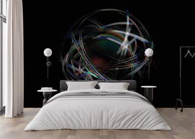 Abstract sphere with rounded lines, 3d render Wall mural