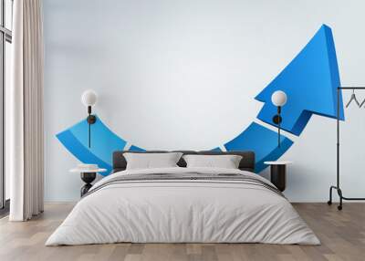 abstract vector illustration, 3d arrow, logo design Wall mural