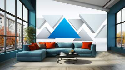 abstract vector illustration of 3d triangles Wall mural