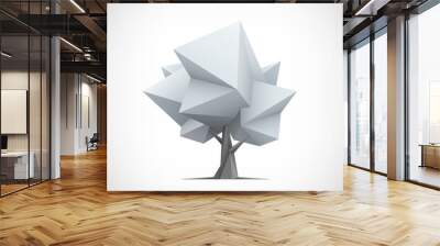 Conceptual polygonal tree. Abstract vector Illustration. Wall mural