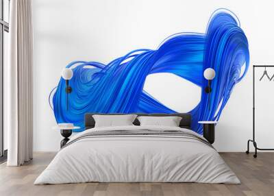 Futuristic blue shape, 3d render Wall mural