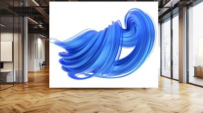 Futuristic blue shape, 3d render Wall mural