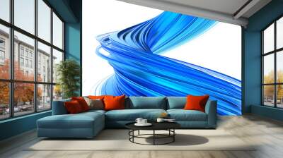 Futuristic blue shape, 3d render Wall mural