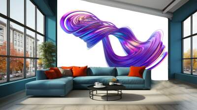 Futuristic colorful shape, 3d render Wall mural