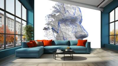 Futuristic face, 3d render Wall mural